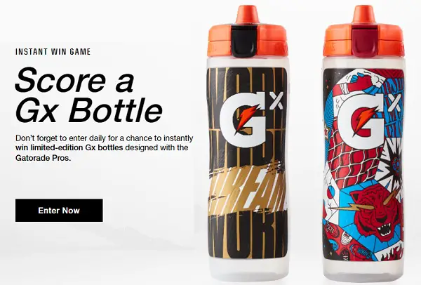 Fuel Tomorrow Gatorade Sweepstakes: Instant Win Gatorade Gx Bottle! (25000+ Winners)