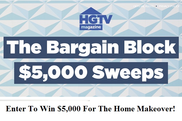 HGTV Magazine Home Makeover Sweepstakes: Win $5,000 Cash