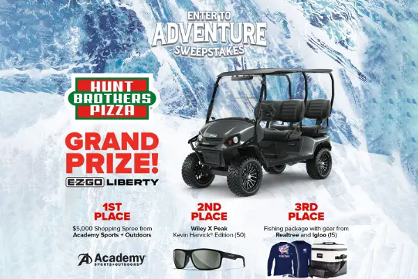 Hunt Brothers Pizza Sweepstakes: Win Liberty Golf Cart, $5,000 Free Shopping Spree (60+ Prizes)