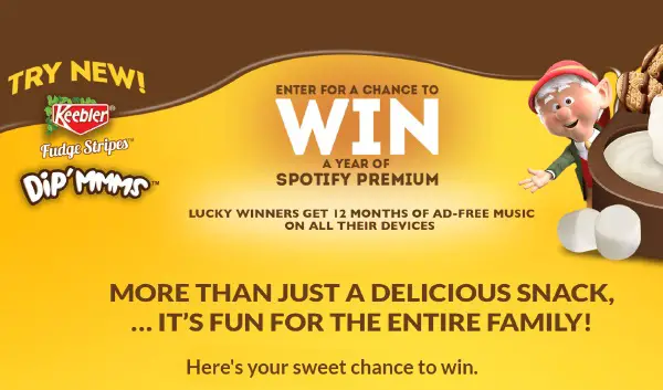 Keebler Music Sweepstakes: Win 1-Year Free Subscription To Spotify Premium (200+ Prizes)