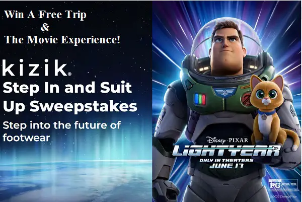 Kizik Pixar Lightyear Sweepstakes: Win Free Trip & Movie Tickets (8 Winners)