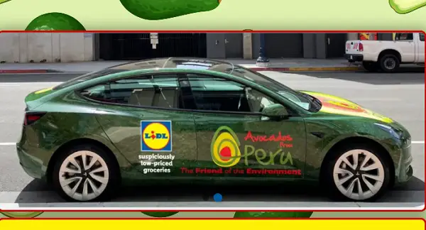 Lidl & Avocados Tesla Car Sweepstakes