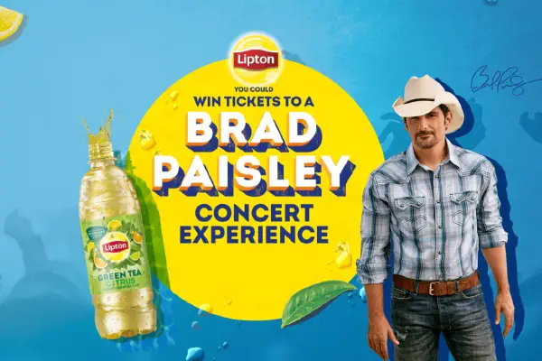 Lipton Concert Sweepstakes: Win A Trip To Brad Paisley Concert & More Prizes