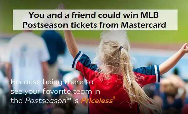 Mastercard BaseBall Sweepstakes: Win MLB Postseason Tickets (72 Winners)