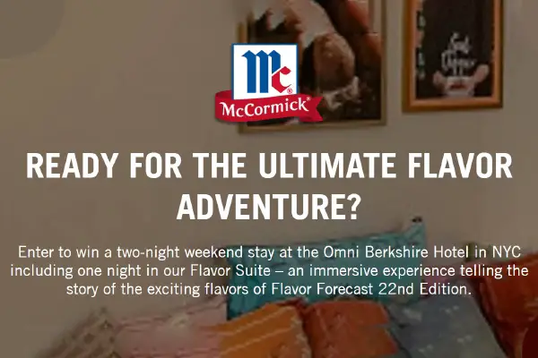 McCormick Free Vacation Giveaway