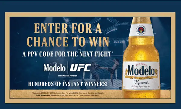 Modelo UFC PPV Sweepstakes: Instant Win Free UFC Codes & Merchandise
