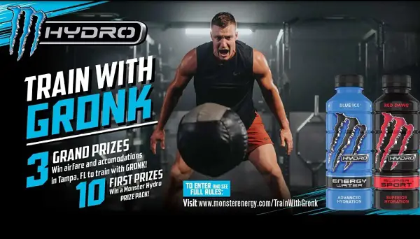 Monster Energy Train With Gronkowski Sweepstakes: Win A Free Trip & Monster Hydro Prize Pack