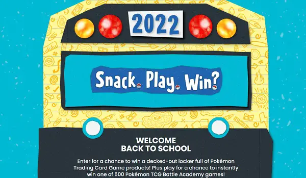 Nabisco Back To School Sweepstakes: Instant Win Pokémon Card Games