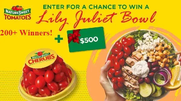 NatureSweet Summer Sweepstakes: Win A Salad Bowl & $500 Free Gift Card (200+ Winners)