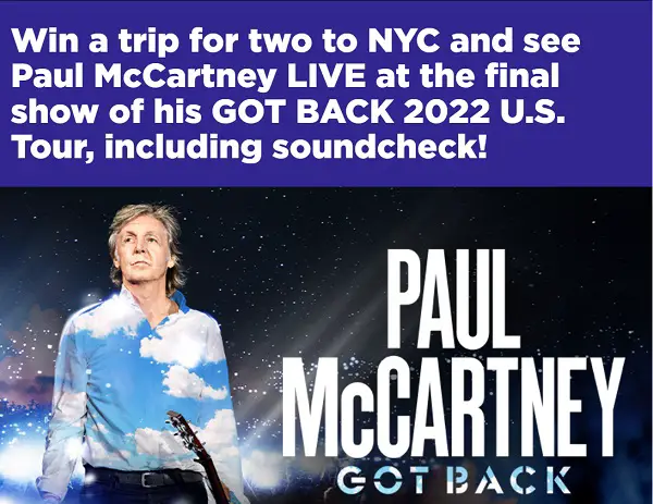 Win Tickets to Paul McCartney's Got Back Tour in New York!