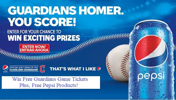 Pepsi Cleveland Guardians Sweepstakes: Win Game Tickets & Free Pepsi Products