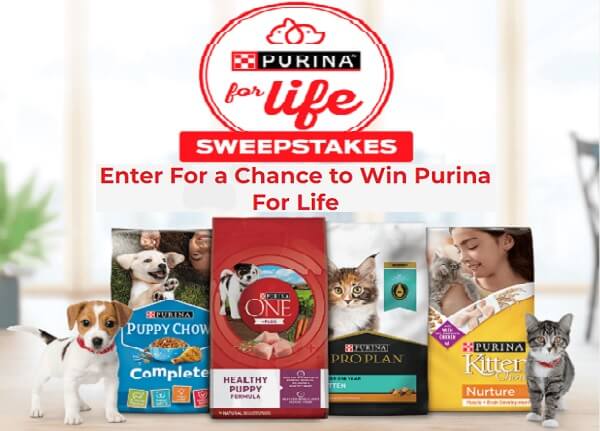 Purina For Life Sweepstakes: Win Free Pet Supply For Lifetime