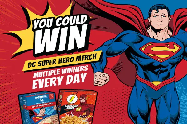 Quaker DC Heroes Sweepstakes: Instant Win DC Superheroes Merchandises (1,846 Prizes)