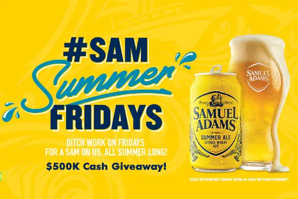 Samuel Adams Sam Summer Fridays Cash Sweepstakes (50,000 Winners)