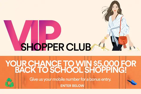 Simon Back to School Sweepstakes: Win $5000 Free Shopping Spree