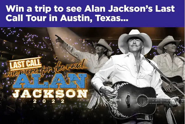 SiriusXM Alan Jackson Tour Sweepstakes: Win 2 Free Event Tickets