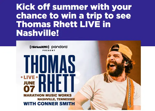 SiriusXM Thomas Rhett Sweepstakes: Win Free Trip & Concert Tickets