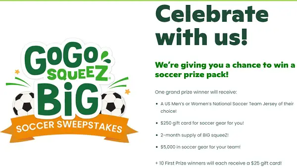GoGobig Squeez Soccer Game Sweepstakes (11 Winners)