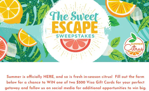 Summer Citrus Vacation Giveaway: Win $500 Free Gift Cards