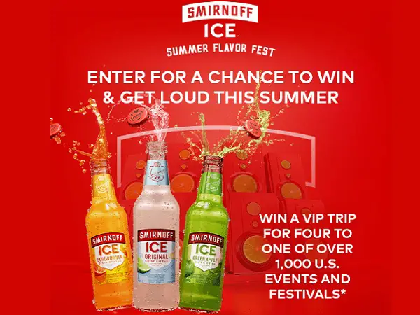 Summer Flavor Fest Smirnoff Sweepstakes: Win A Trip To Live Nation Concerts or Festivals