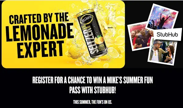 Mike’s Hard Seltzer Summer Fun Pass Sweepstakes: Win Free Tickets at StubHub