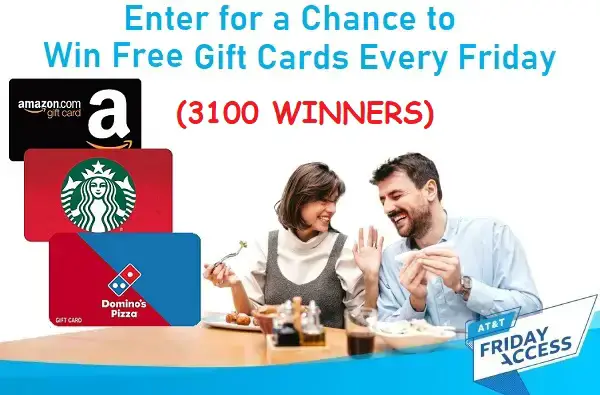 AT&T THANKS Loyalty Friday Access Sweepstakes: Win Free Gift Cards (3k+ Winners)