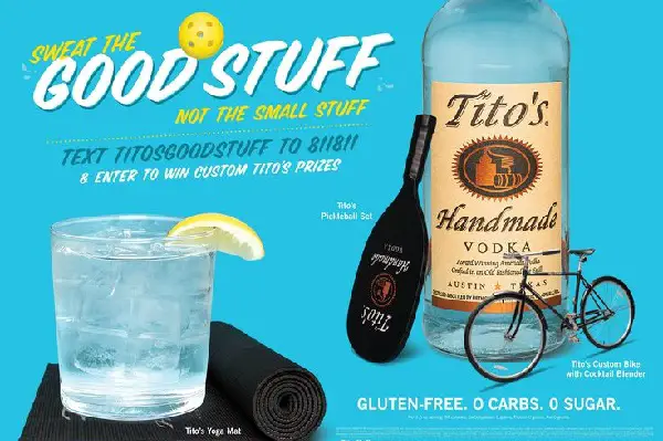 Tito’s The Good Stuff 2022 Sweepstakes: Win Bike, Pickleball Set & Yoga Mat (320 Prizes)