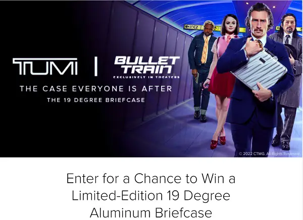 Tumi Bullet Train Movie Sweepstakes: Win A Limited Edition Aluminum Briefcase