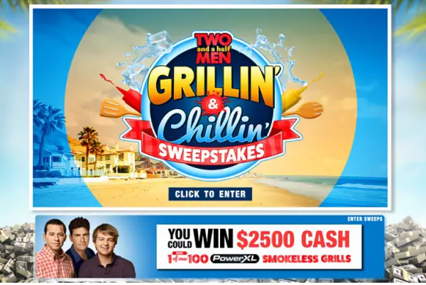 Two And A Half Men Cash Sweepstakes: Win $2500 & A PowerXL Smokeless Grill