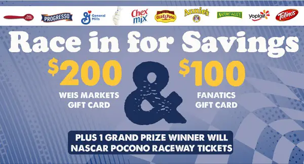Weis Markets Nascar Sweepstakes: Win Tickets To Race Event & Free Gift Cards
