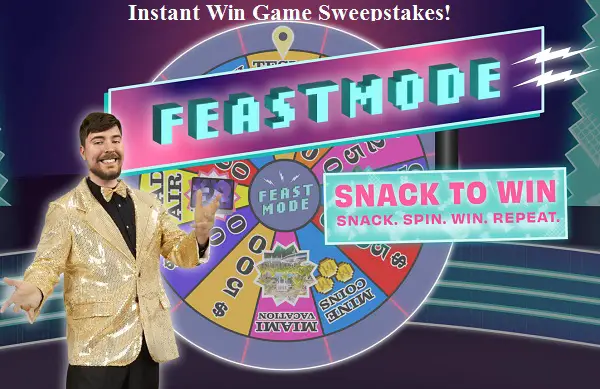 Feastables Instant Win Game Sweepstakes: Win Tesla Cars, Cash & More