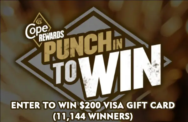 Freshcope Punch In To Win Sweepstakes: Win $200 Visa Gift Card (11,144 Winners)