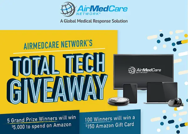 AirMedCare Network Giveaway: Win Amazon Gift Card up to $5,000 (100+ Winners)