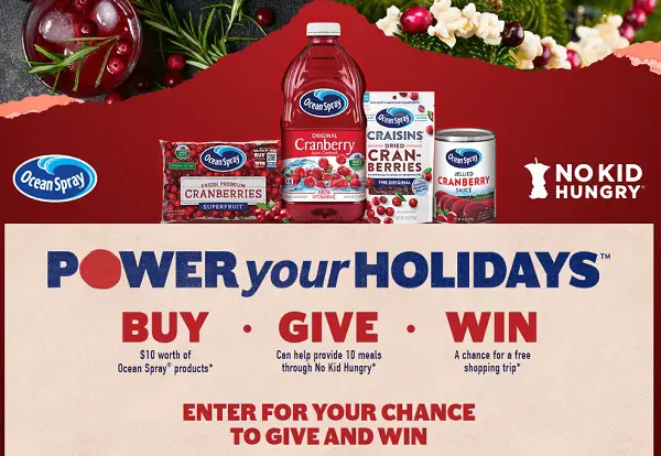 Ocean Spray All That Power Sweepstakes: Win Free Shopping Spree (500 Winners)