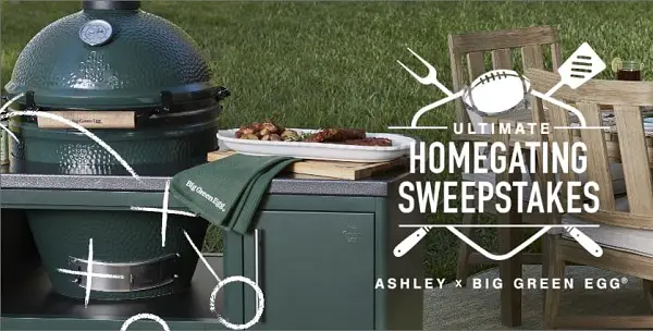 Ashley Furniture Homegating Sweepstakes: Win Big Green Egg Grill and $2500 Cash!