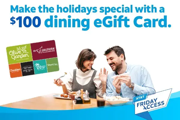AT&T Thanks Loyalty Giveaway: Instant Win $100K+ Free Gift Cards to Dining Restaurants