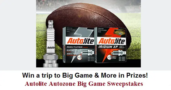 Autolite Sweepstakes: Win A Trip To Big Game & Free Gift Cards Up To $500