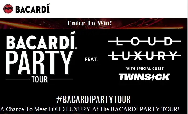 BACARDI Party Tour Sweepstakes: Win Loud Luxury Concert Tickets