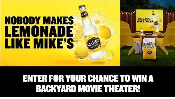 Mike’s Hard Backyard Makeover Sweepstakes: Win free Movie Theater Package