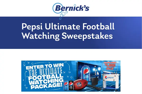 Bernick’s Pepsi NFL Sweepstakes: Win Free Smart TV, NFL Shop Gift Card & More