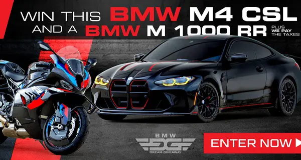 Dream Car Giveaway: Win 2023 BMW M4 and 2023 BMW M1000 RR or $100k Cash!