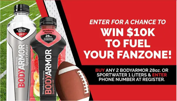 Win $10000 Cash in BODYARMOR Fuel Your Fanzone Sweepstakes