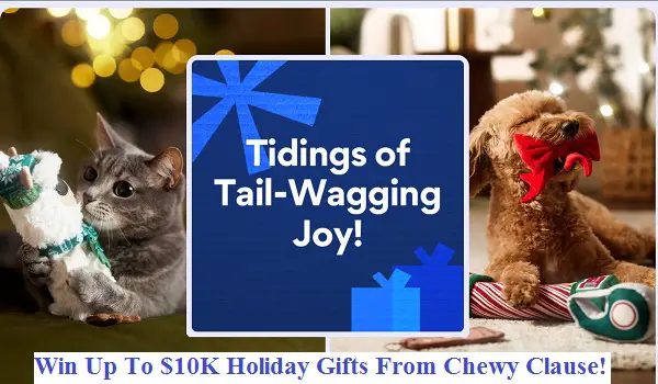Chewy Claus Holiday Giveaway: Win $10 to $10K Free Pet Supply
