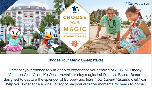 Win Free Disney Vacation at Riviera Resort or Aulani Resort