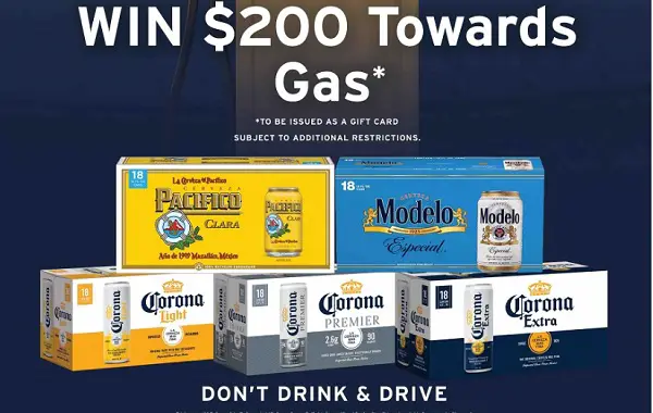 Constellation Brands Free Gas Giveaway: Win $200 Free Gift Card