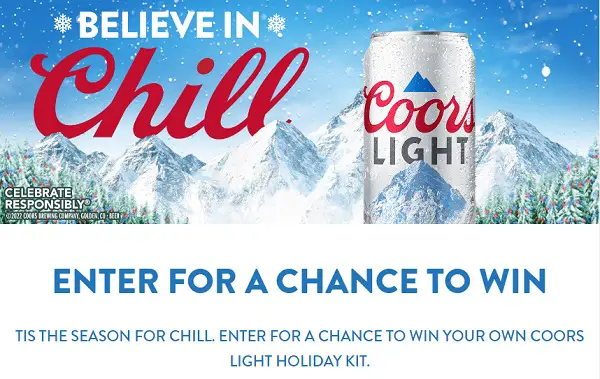 Coors Light Instant Win Game Holiday Sweepstakes 2022 (350 Prizes)