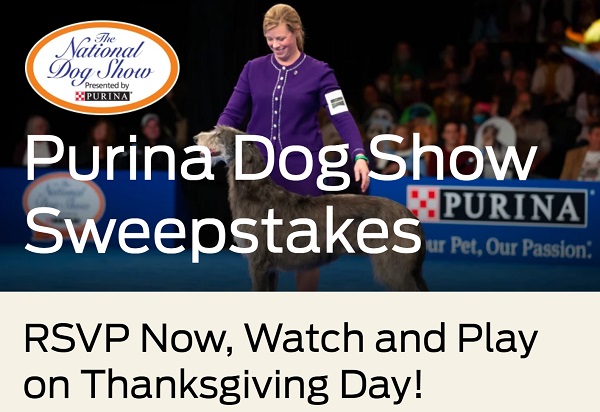 Purina Dog Show Sweepstakes: Win Up To $100 Free Pet Products & More