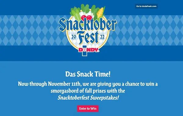 Duda Fresh Snacktoberfest Sweepstakes: Win Free Gift Cards & Snack Packs