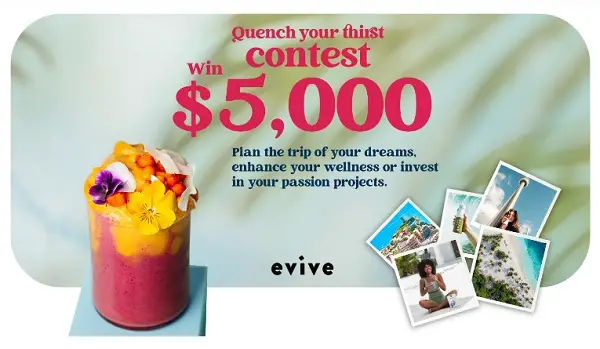 Evive Nutrition Summer Sweepstakes: Win Cash Prize of $5,000