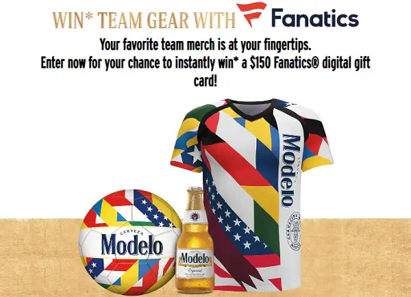 Modelo Soccer Instant Win Game: Win $150 Fanatics.com Gif Code (300 Winners)